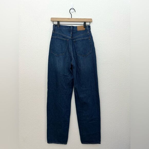Madewell Baggy Straight High Rise Jeans in Dark Worn Indigo Wash Size 23 NH643 - Picture 7 of 13